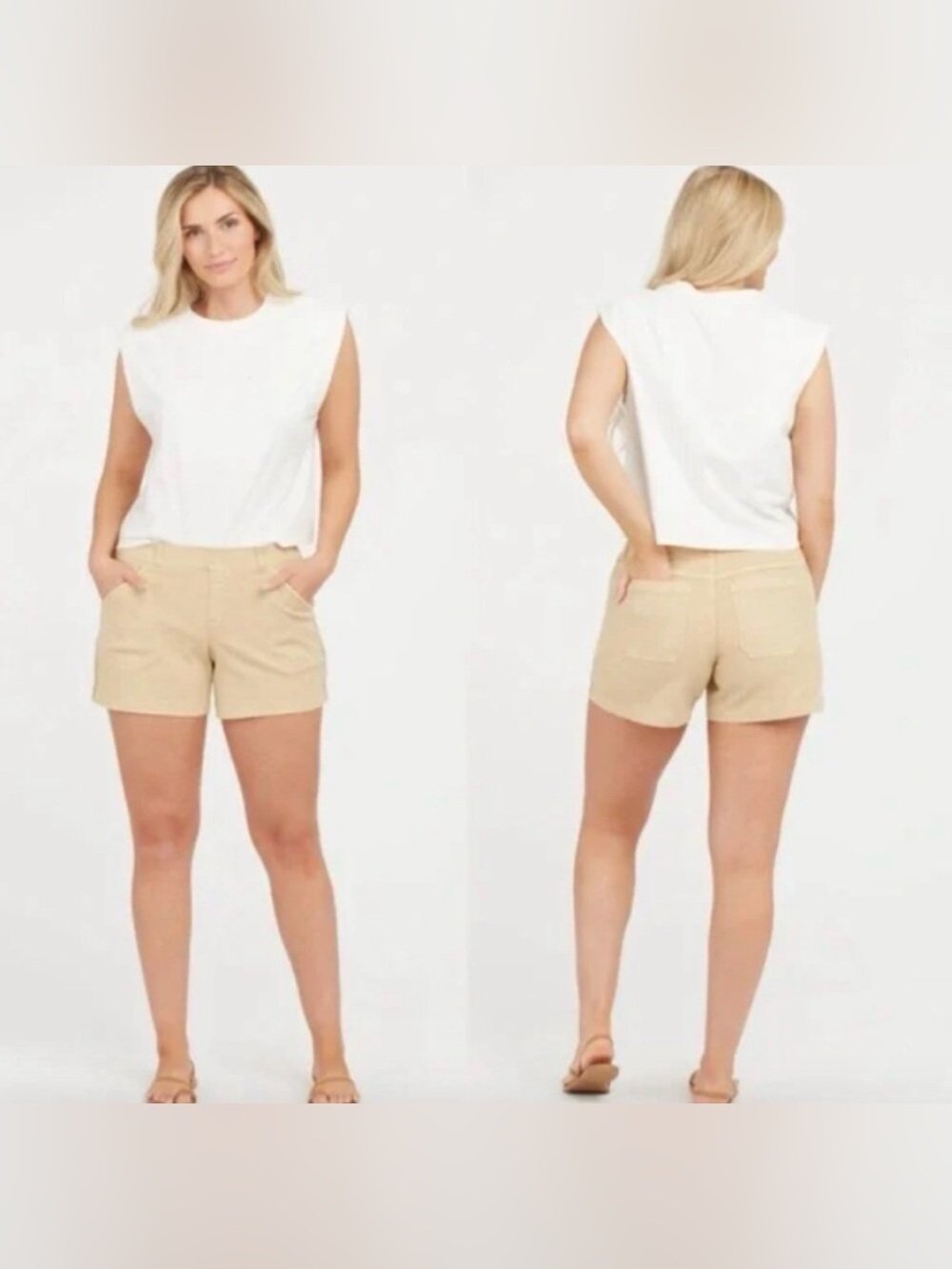 Spanx Pull‑On White Shorts – Size 1X, Like New